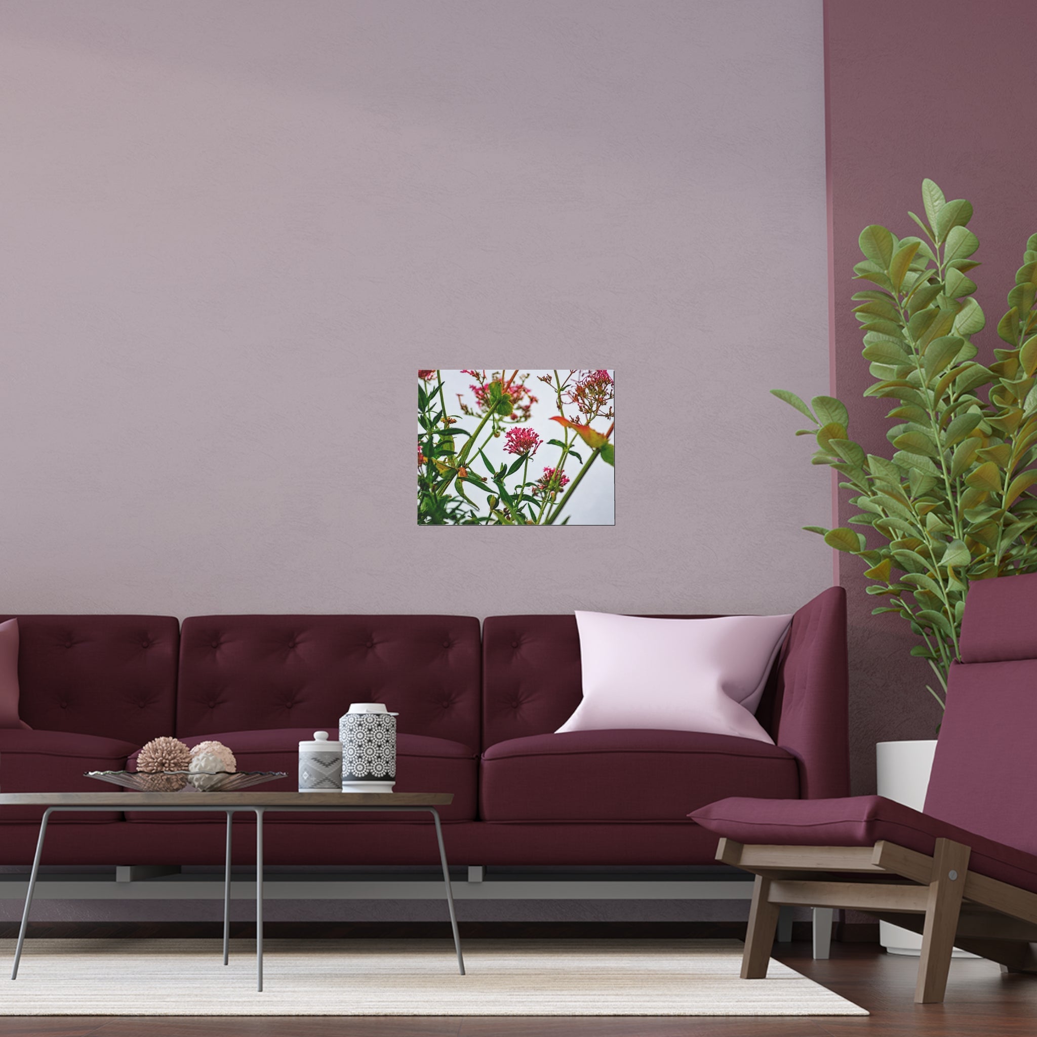 Pink wildflower nature photography silk poster — Nature Noticed