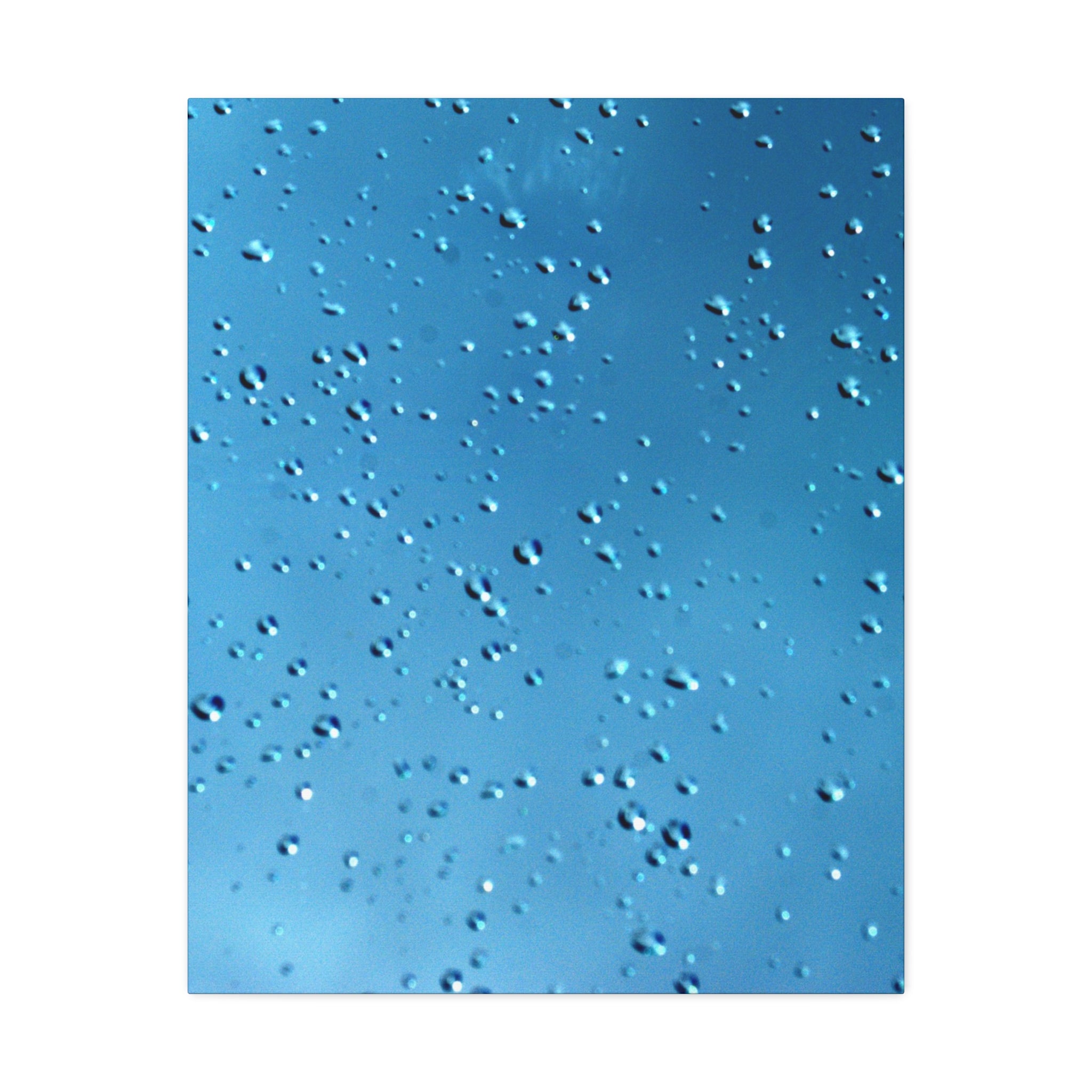 Blue Raindrops Stretched Canvas — Original Nature Photography