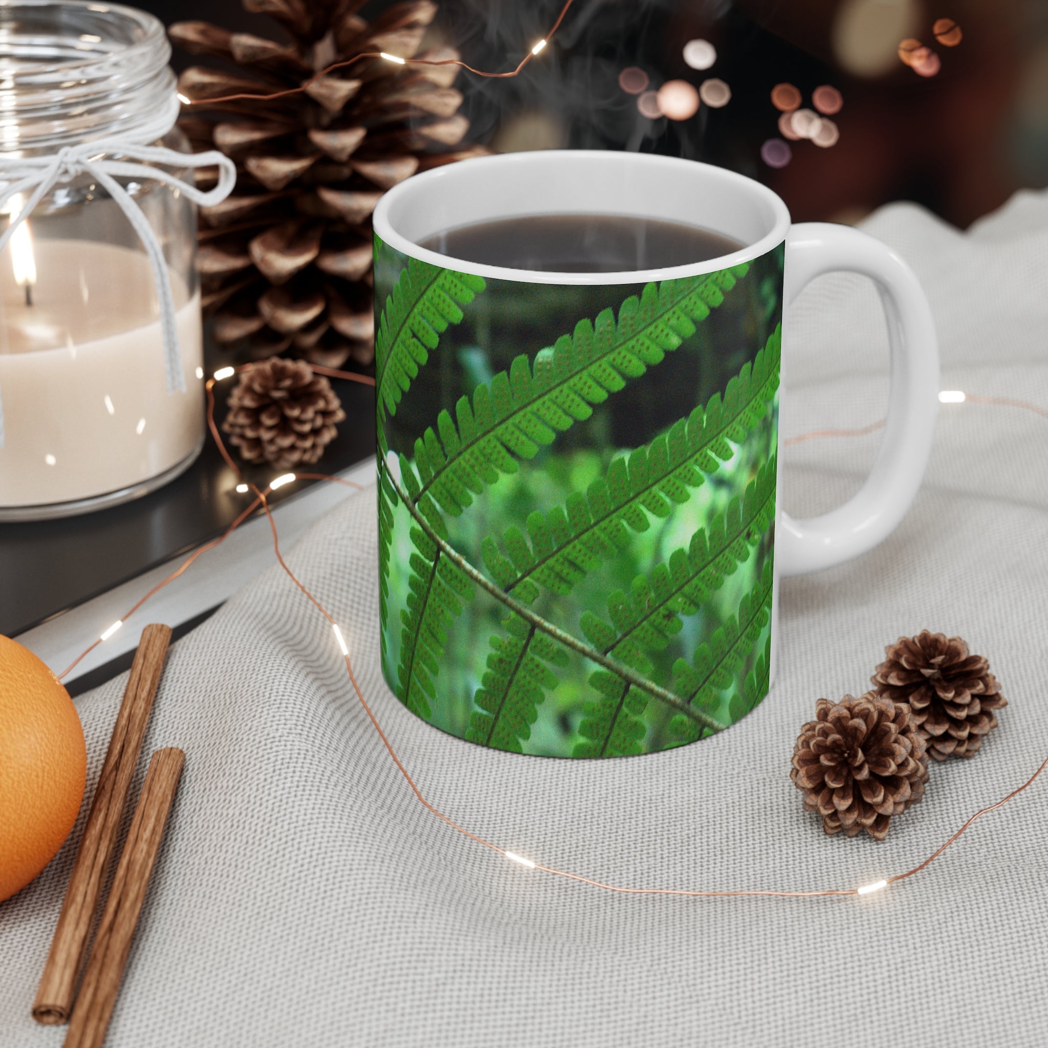 Fern Botanical Green Photo Mug