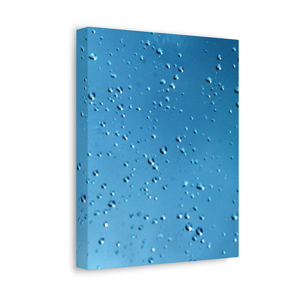 Blue Raindrops Stretched Canvas — Original Nature Photography