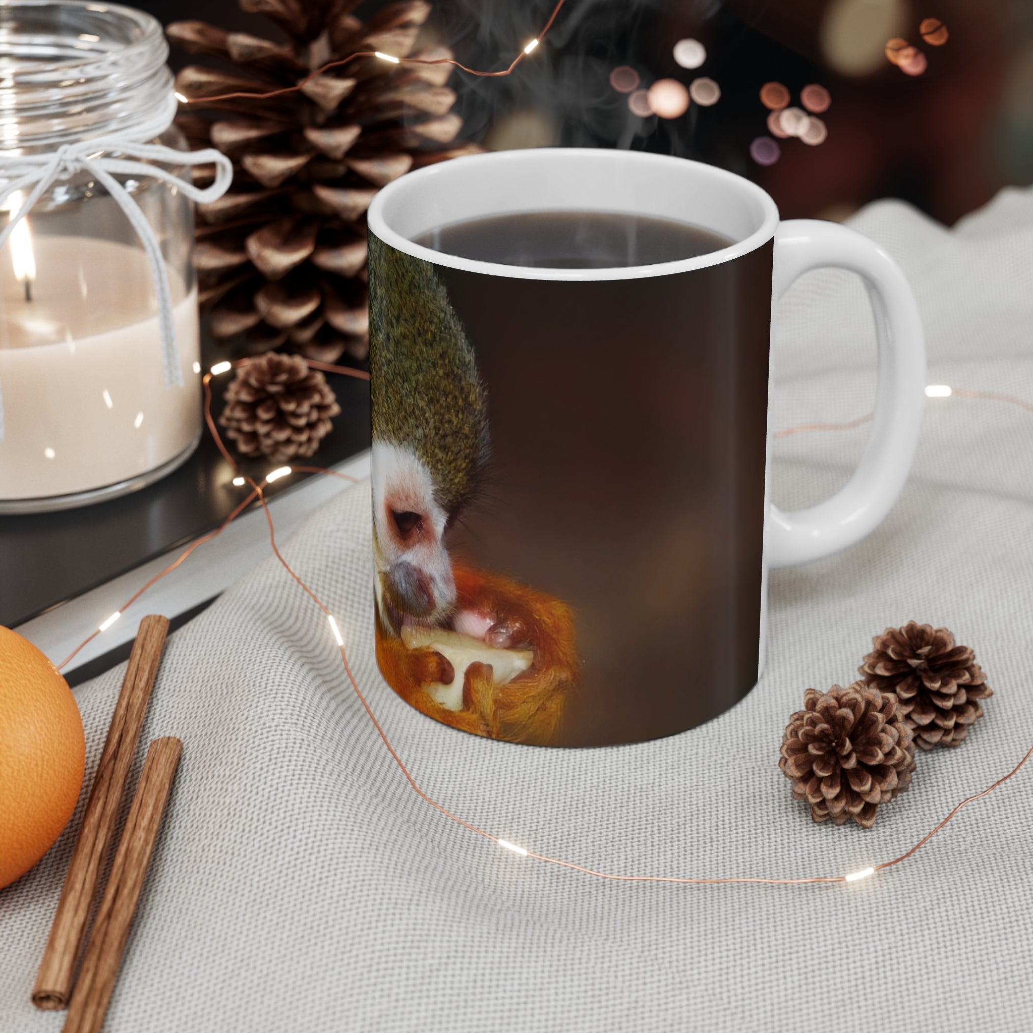 Squirrel Monkey Close-Up Photo Mug