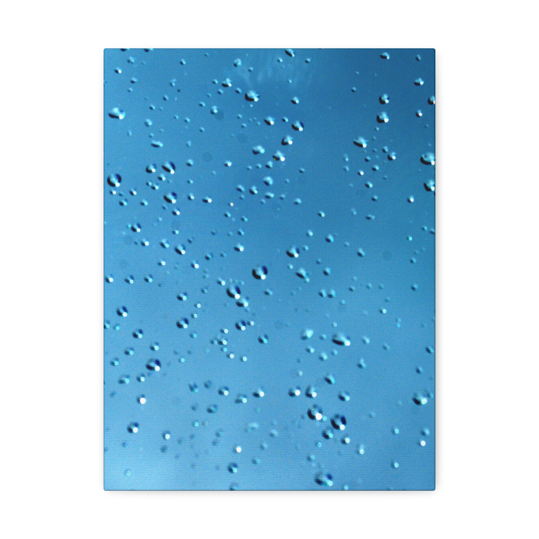 Blue Raindrops Stretched Canvas — Original Nature Photography