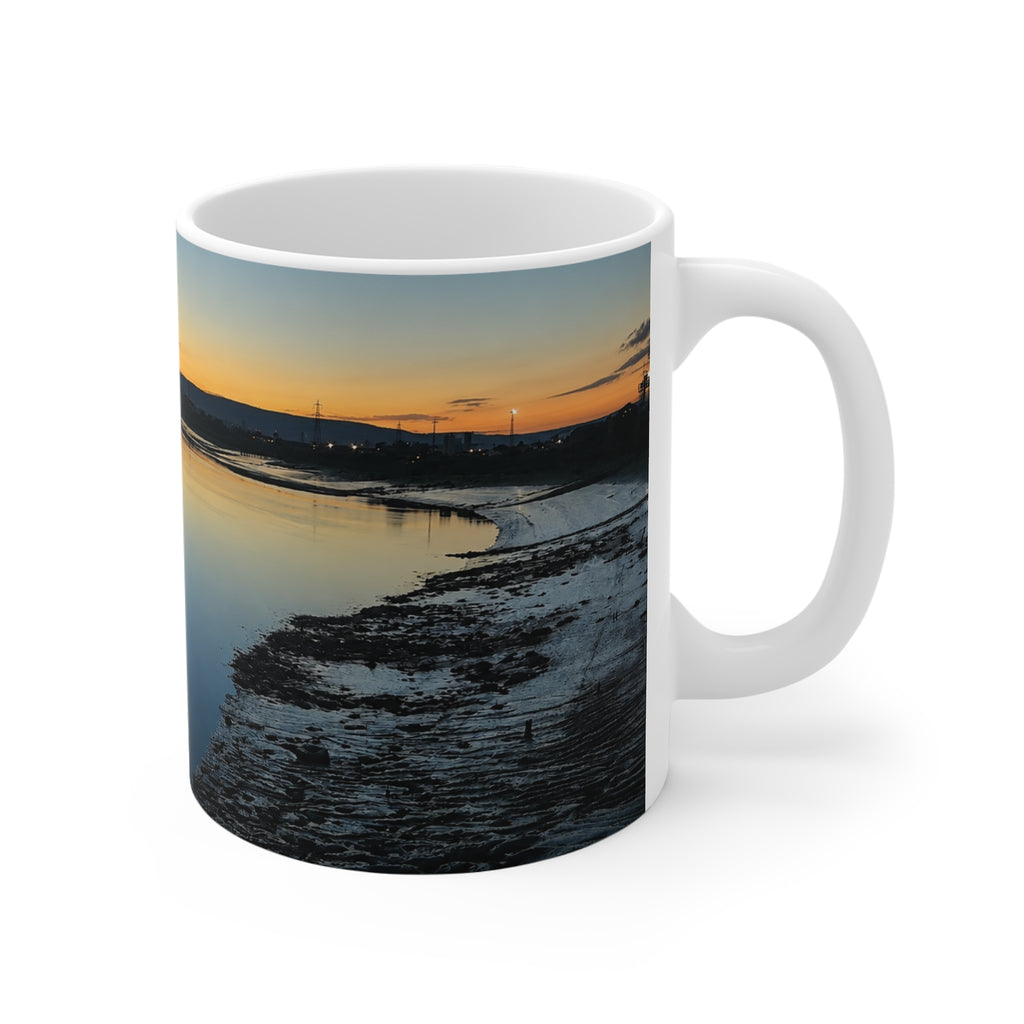 Newport Docks, South Wales sunset reflection photography mug — strict edition of 20