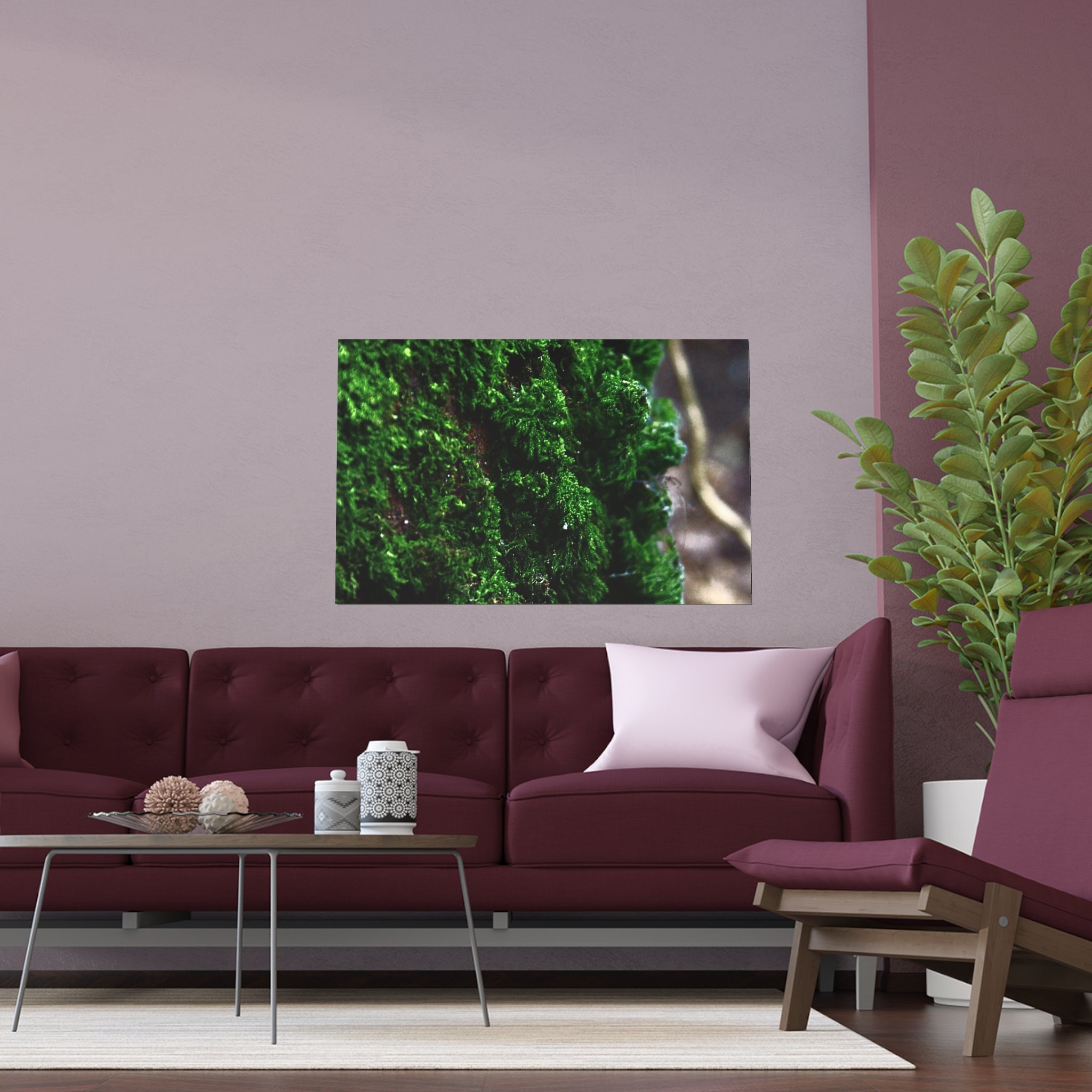 Moss close-up nature photography silk poster — Nature Noticed