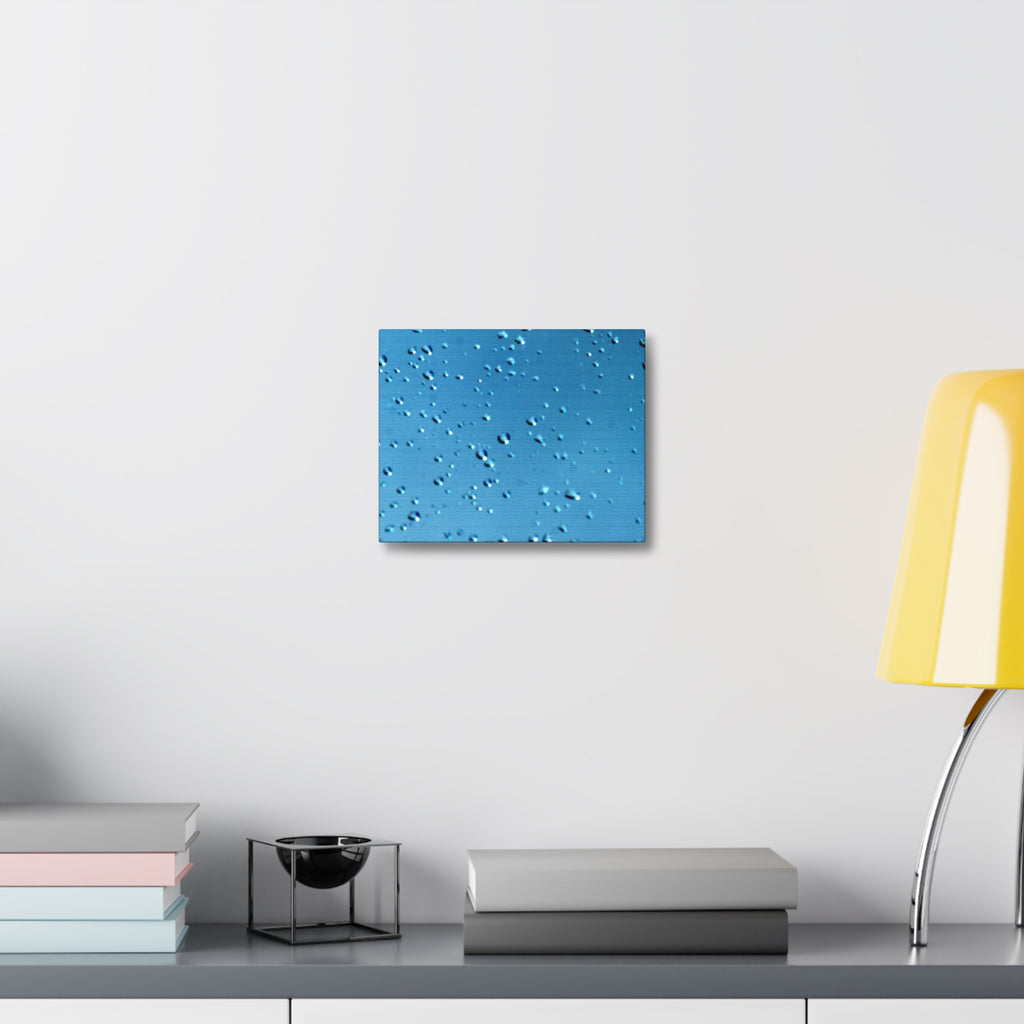 Blue Raindrops Stretched Canvas — Original Nature Photography