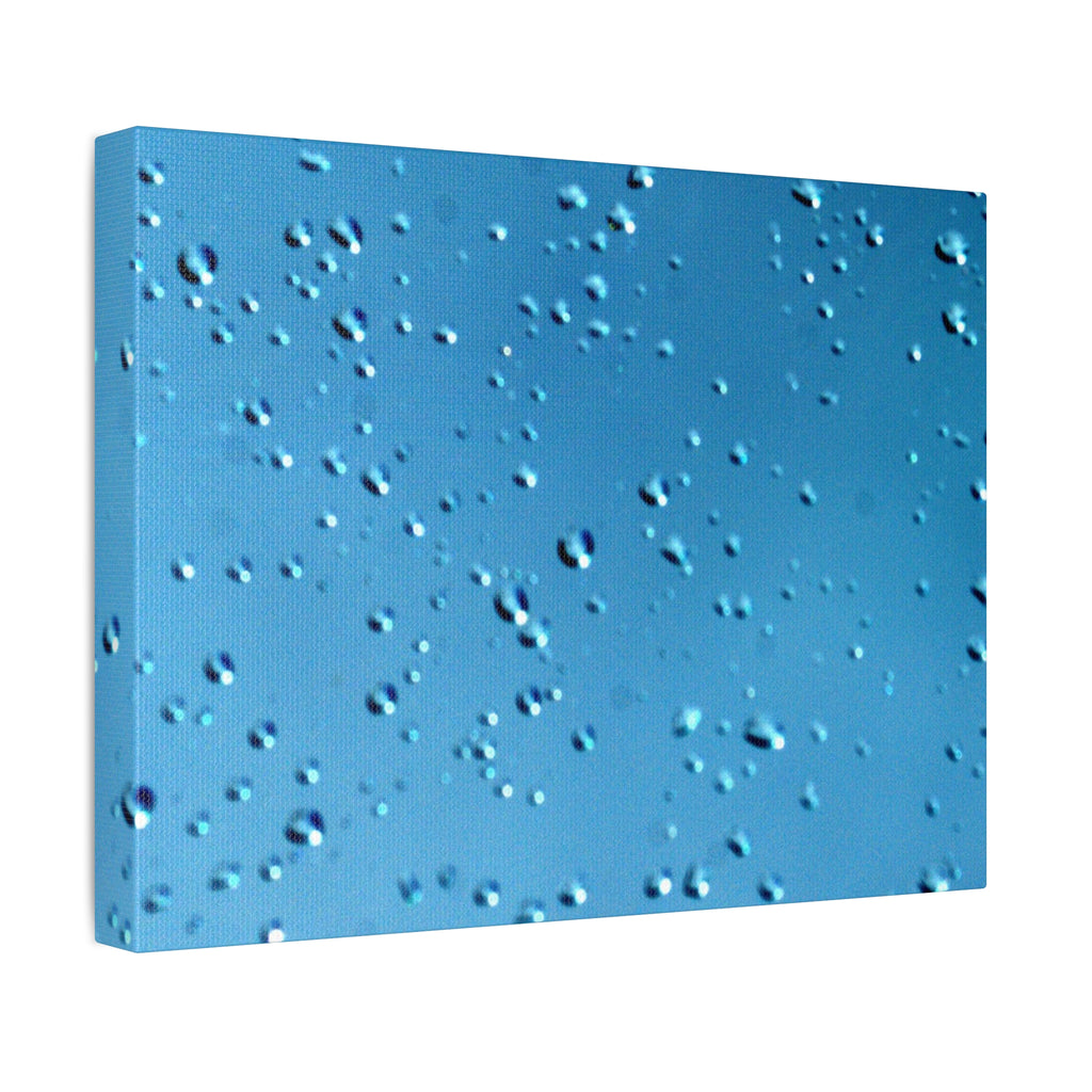 Blue Raindrops Stretched Canvas — Original Nature Photography