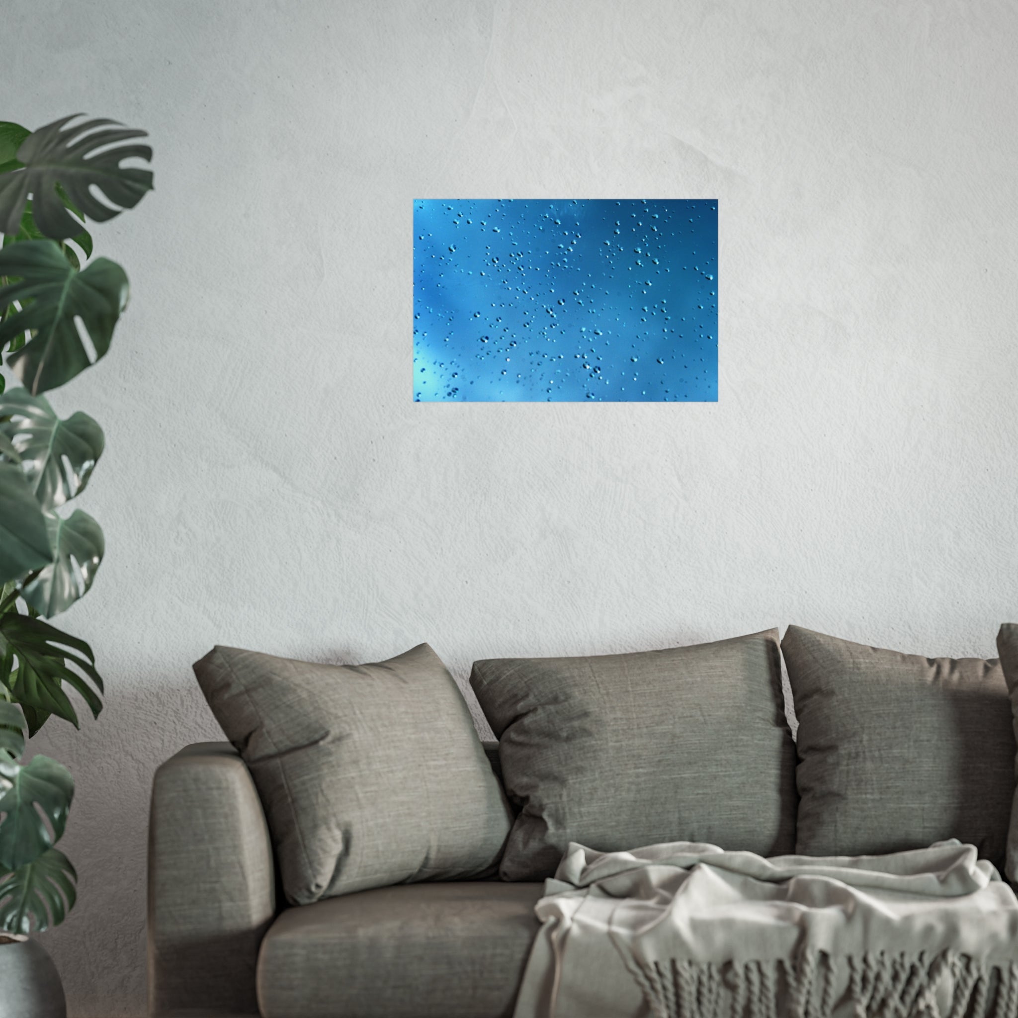 Blue Raindrops Fine Art Poster — Original Nature Photography