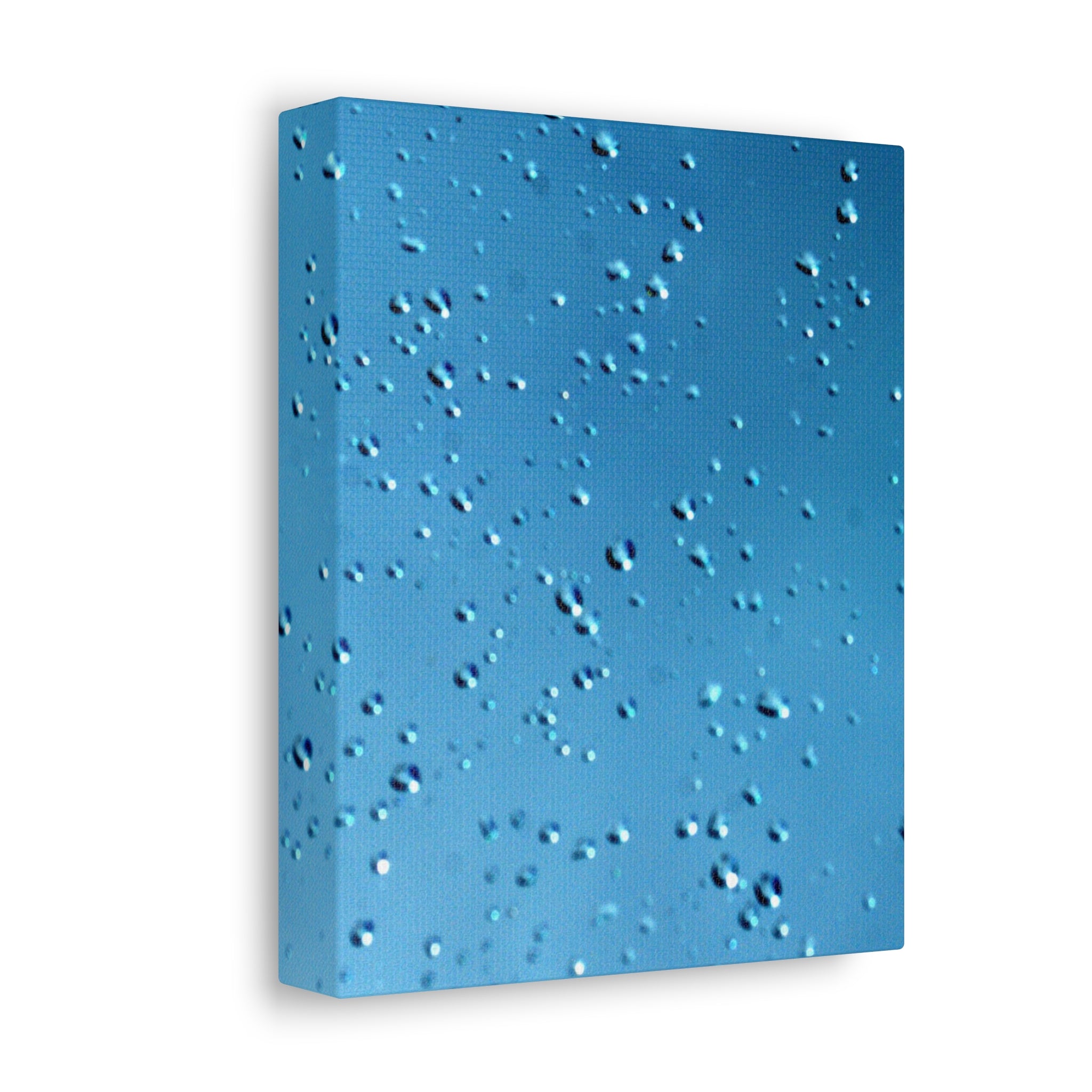 Blue Raindrops Stretched Canvas — Original Nature Photography