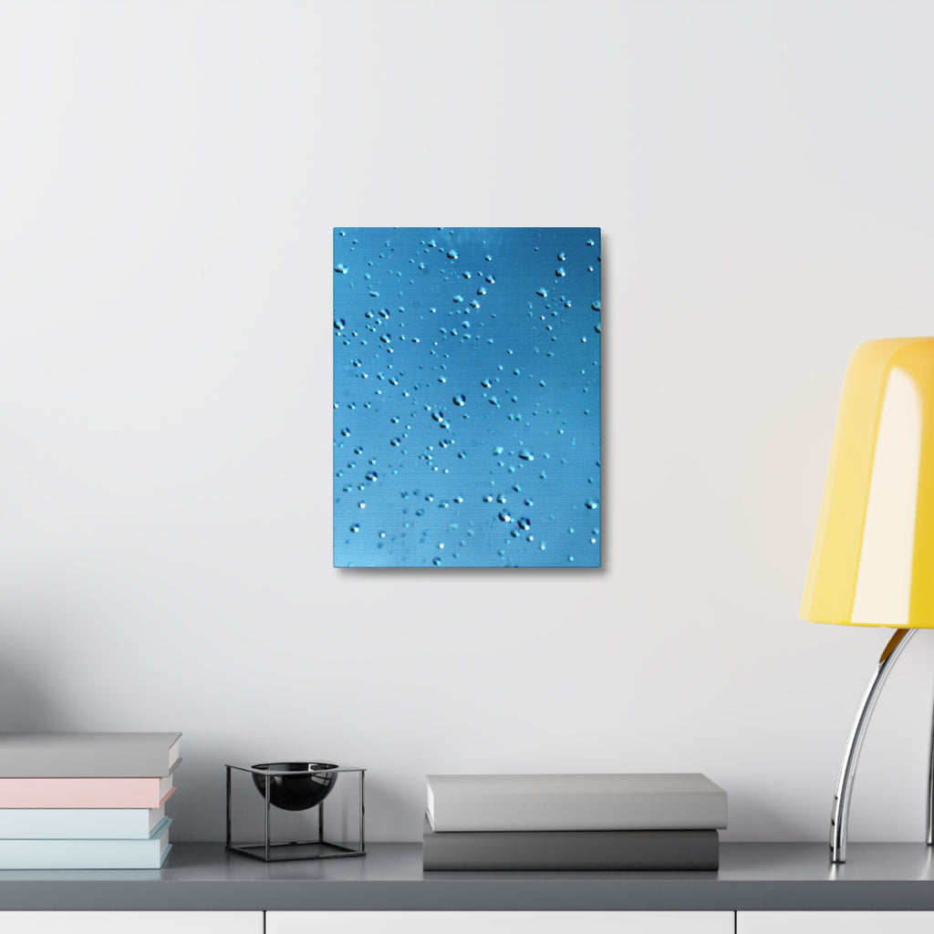 Blue Raindrops Stretched Canvas — Original Nature Photography