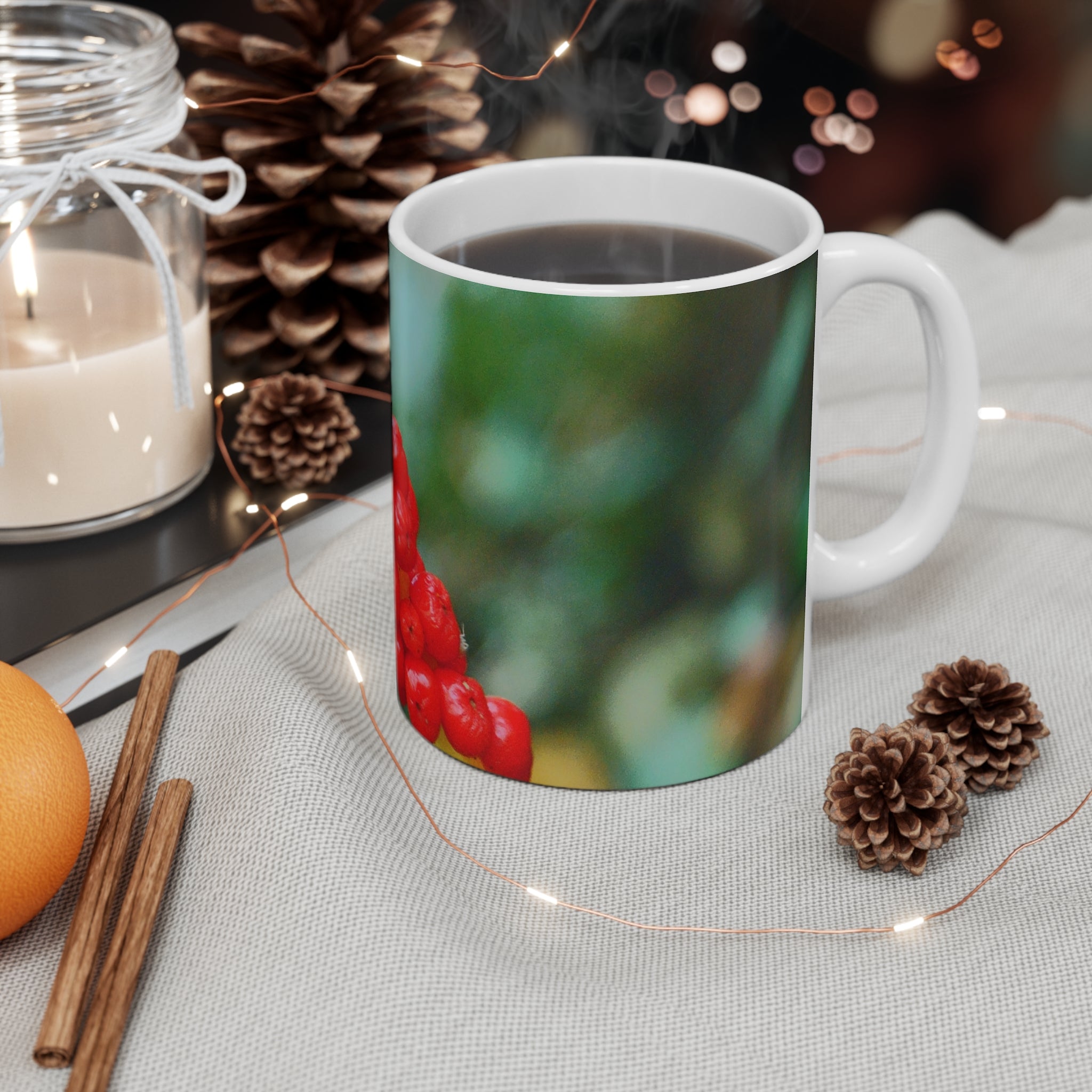 Red Berry Botanical Photo Mug