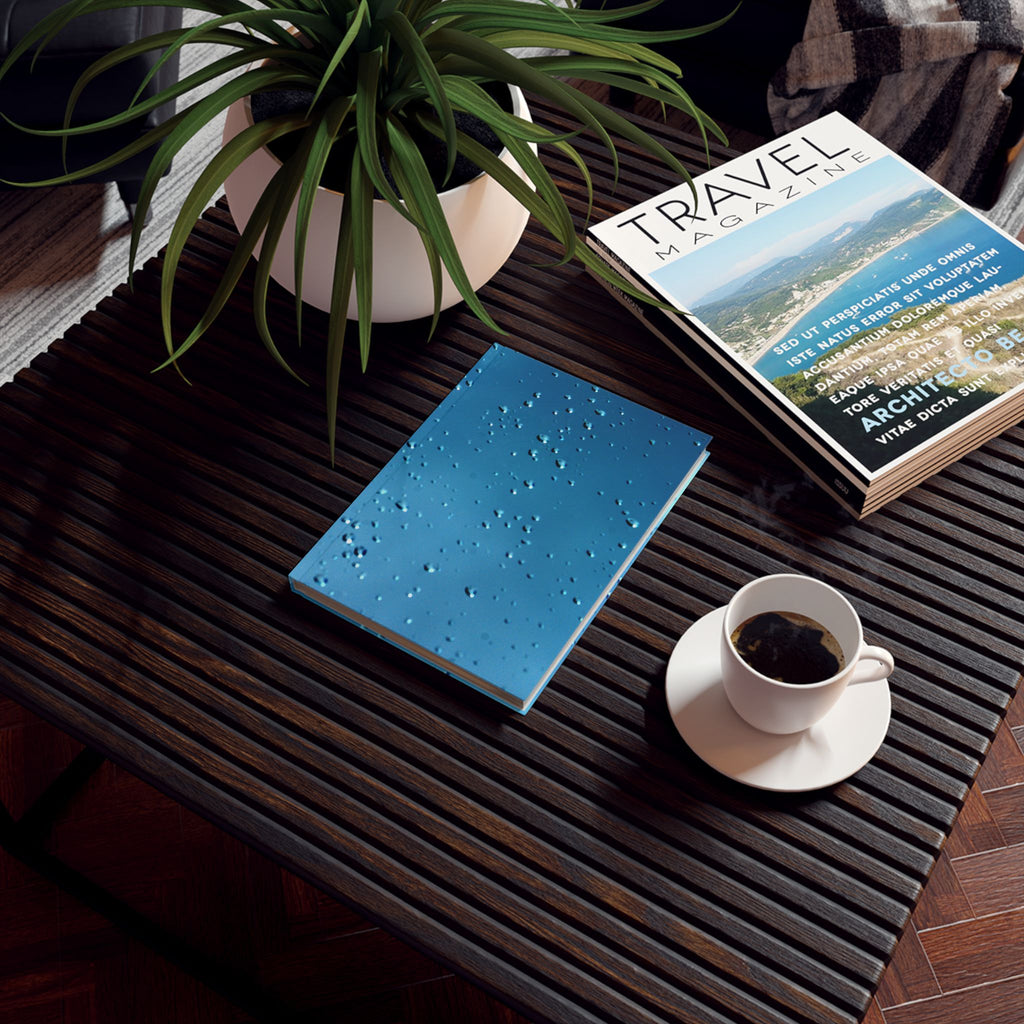 Blue Raindrops Hardback Journal — Original Nature Photography