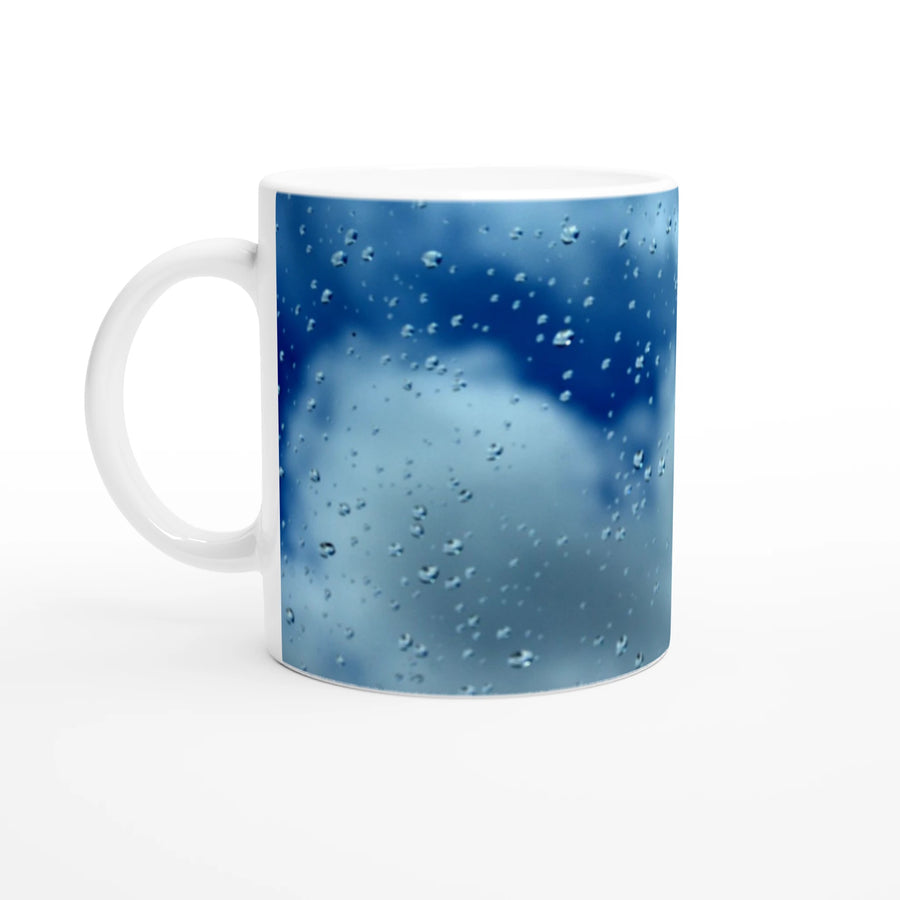 Blue Raindrop Nature Photography Mug — Limited Product Run of 100 — 11 oz Ceramic