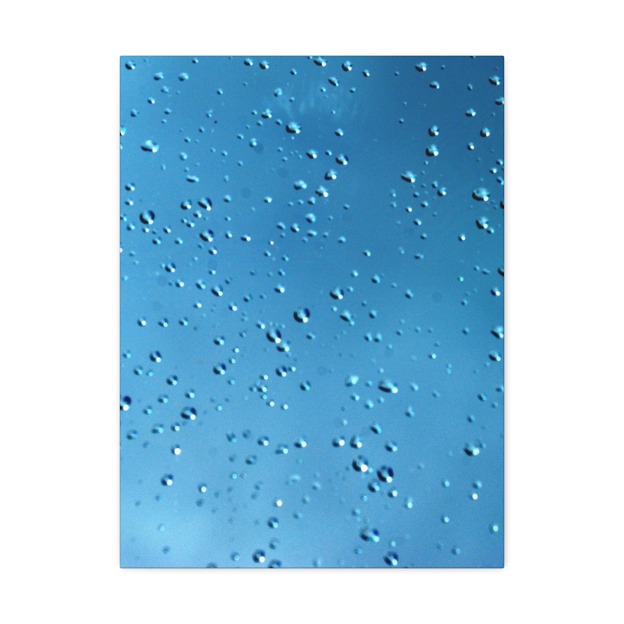 Blue Raindrops Stretched Canvas — Original Nature Photography