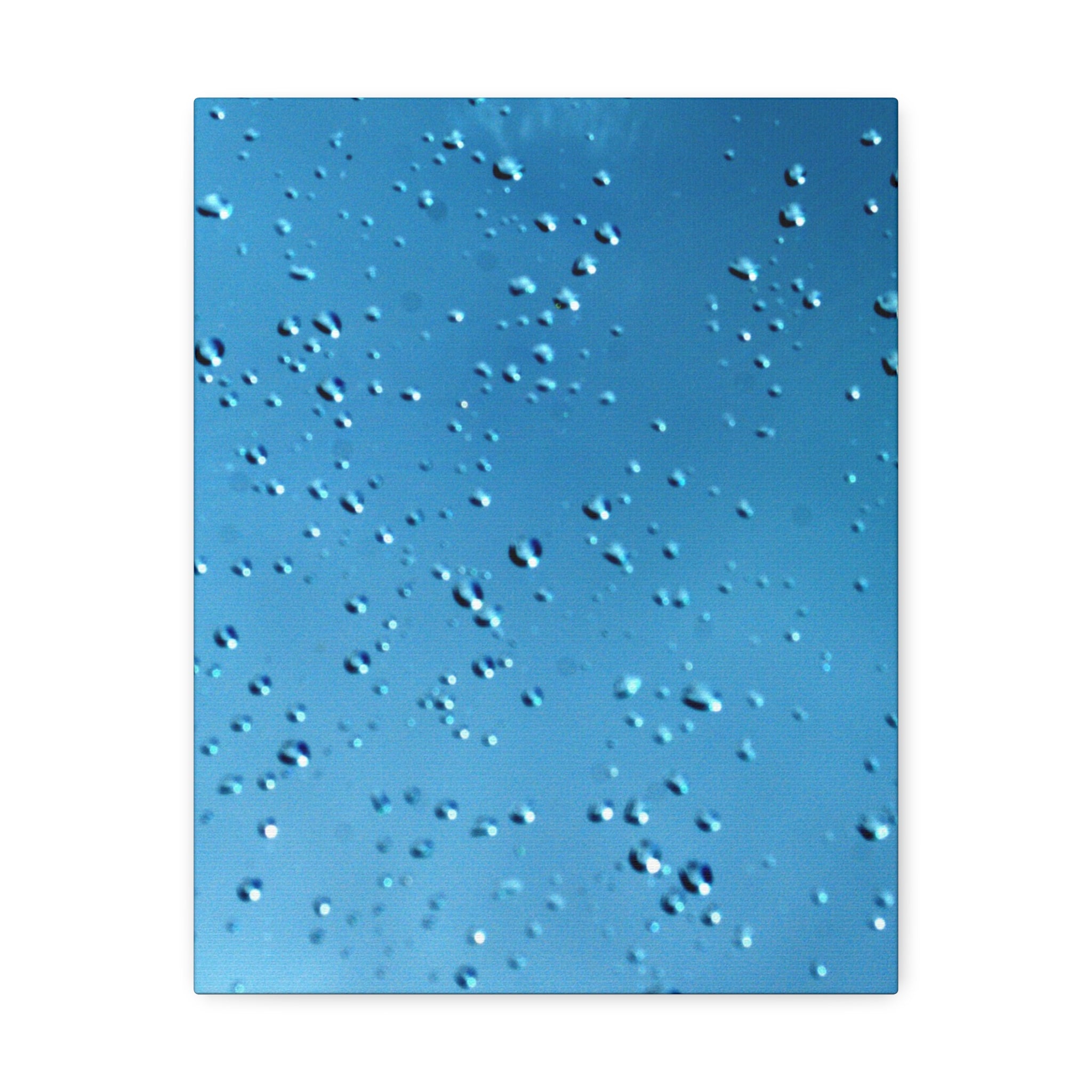 Blue Raindrops Stretched Canvas — Original Nature Photography