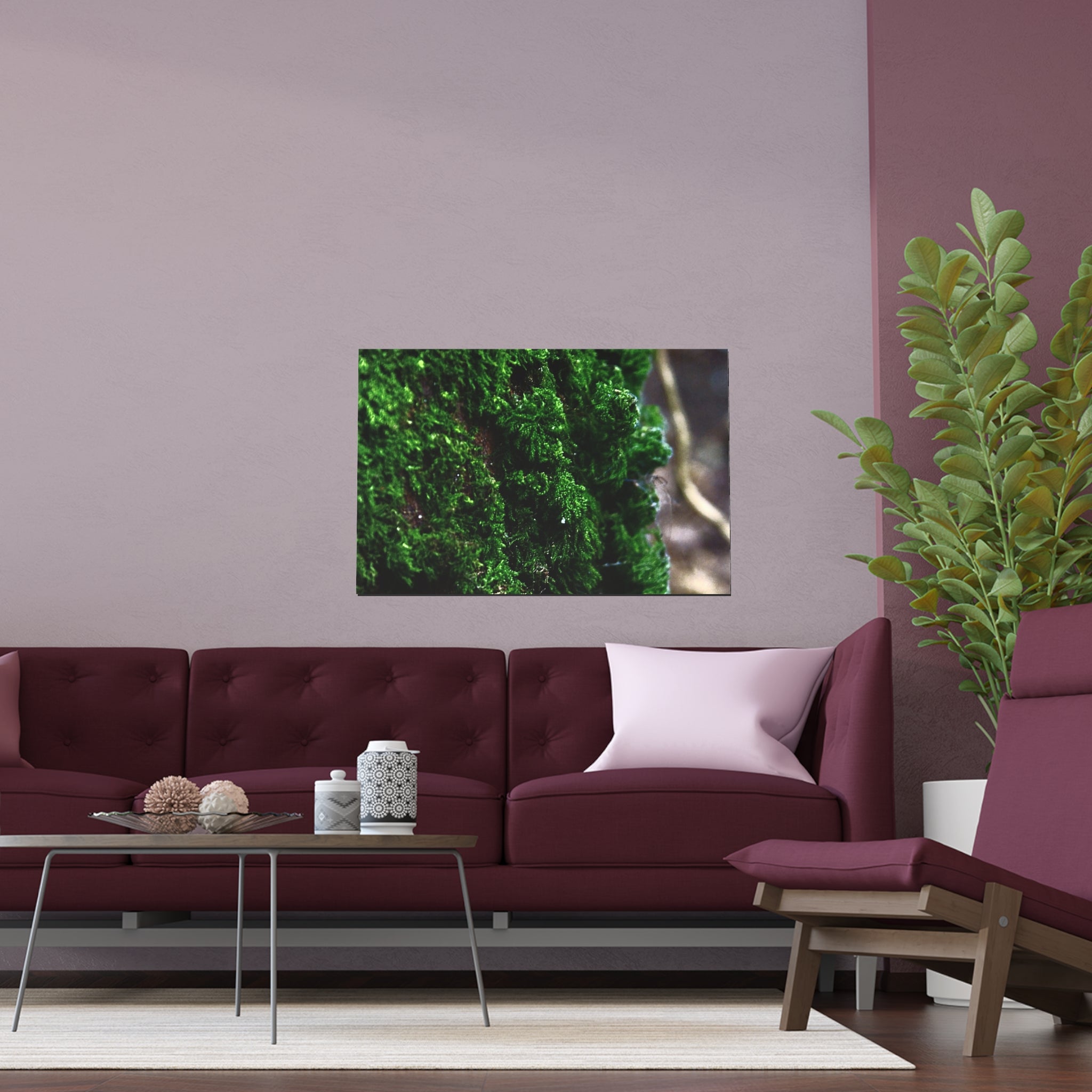 Moss close-up nature photography silk poster — Nature Noticed