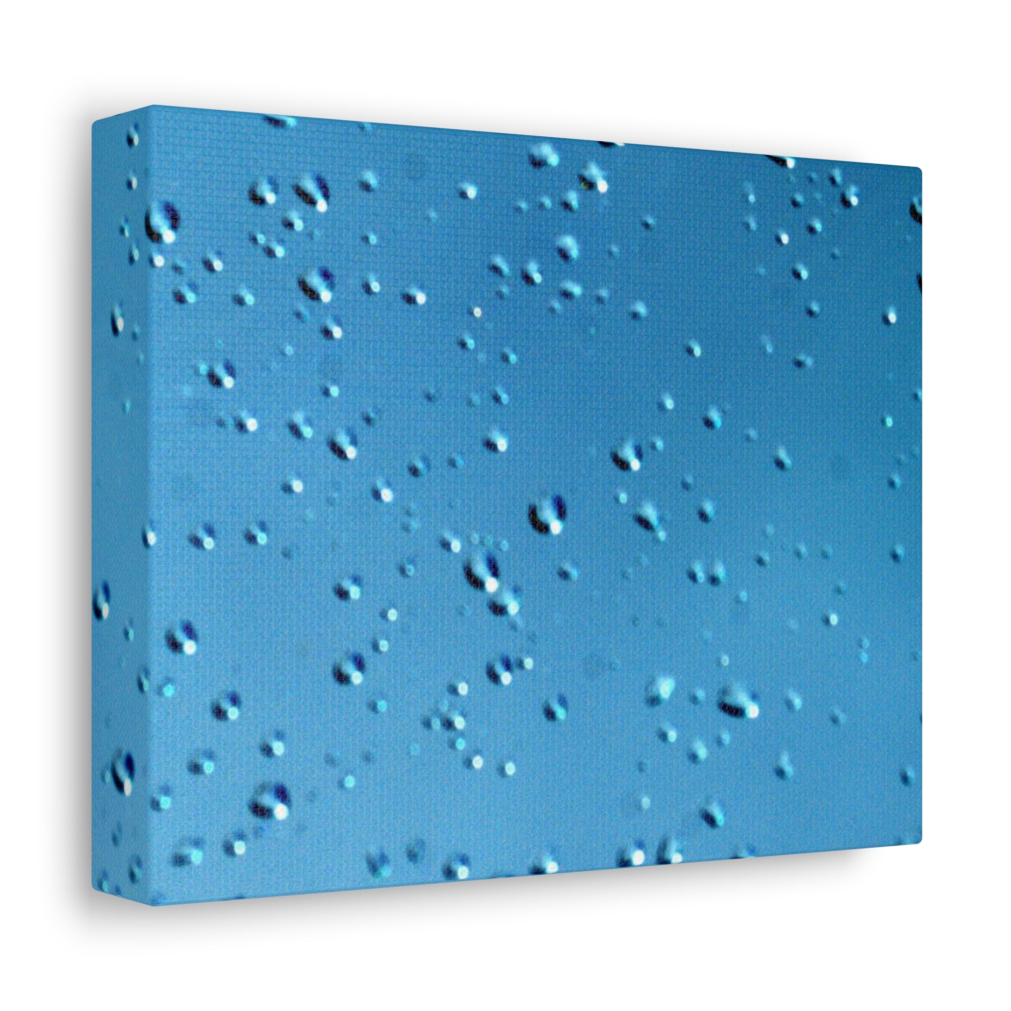 Blue Raindrops Stretched Canvas — Original Nature Photography