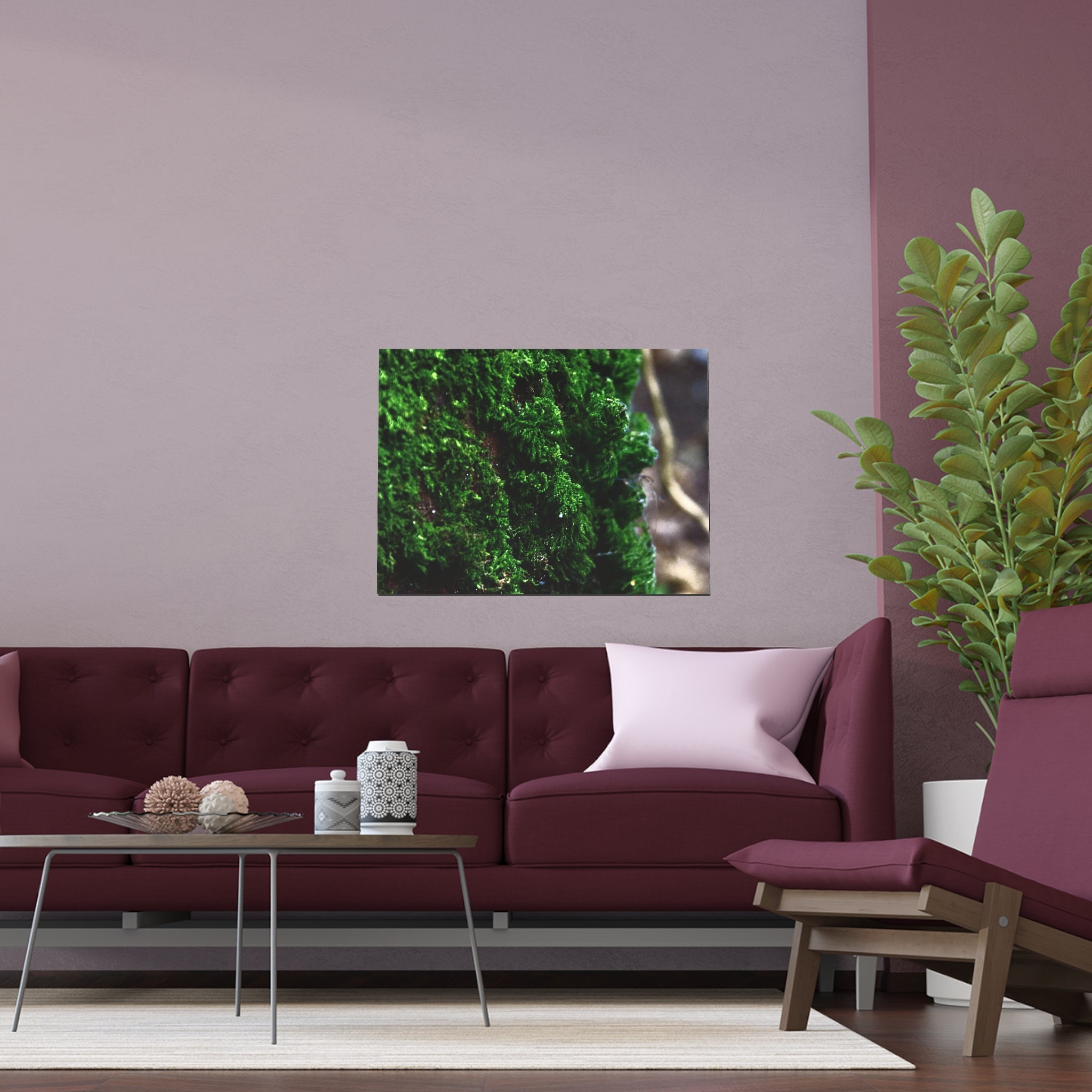 Moss close-up nature photography silk poster — Nature Noticed