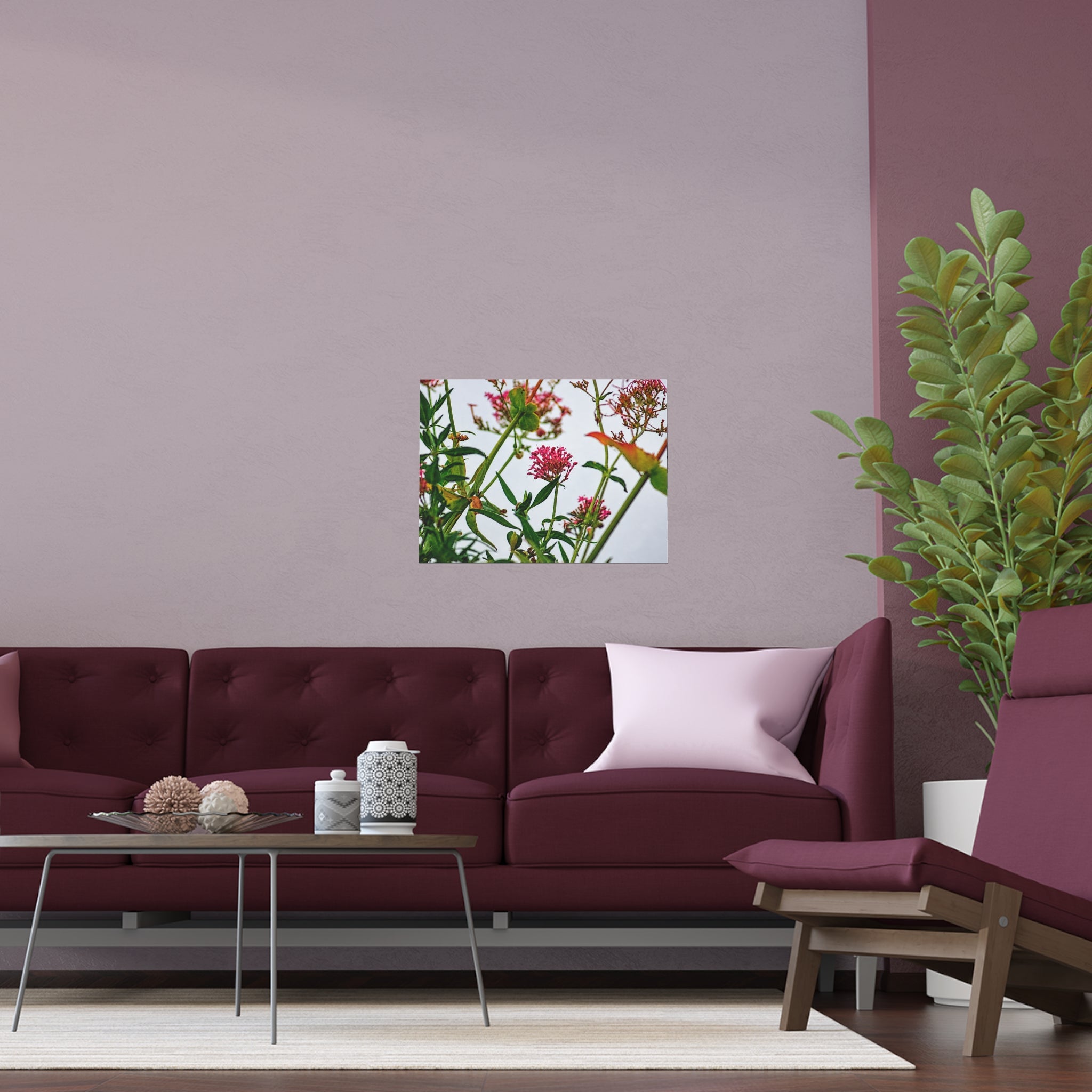 Pink wildflower nature photography silk poster — Nature Noticed
