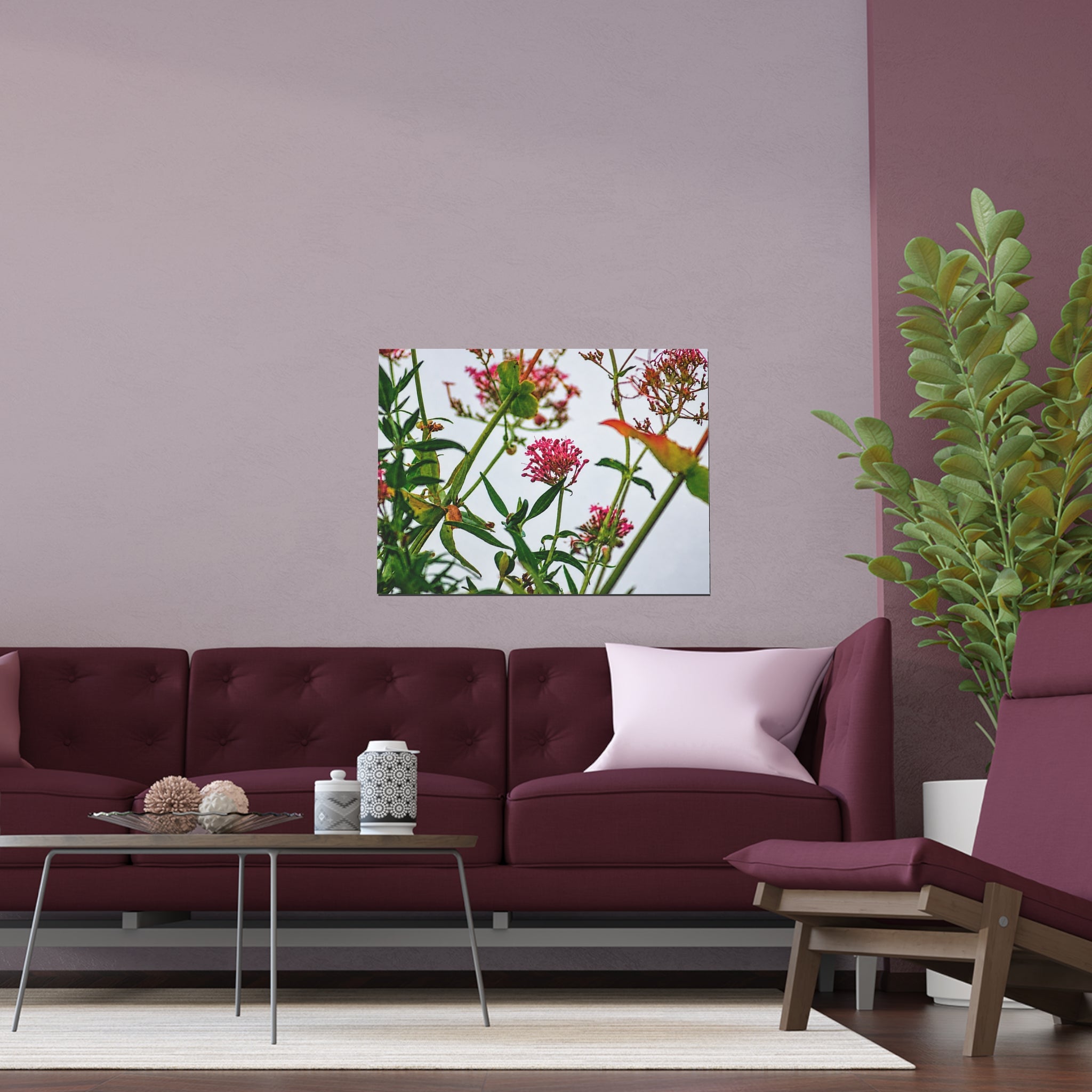 Pink wildflower nature photography silk poster — Nature Noticed