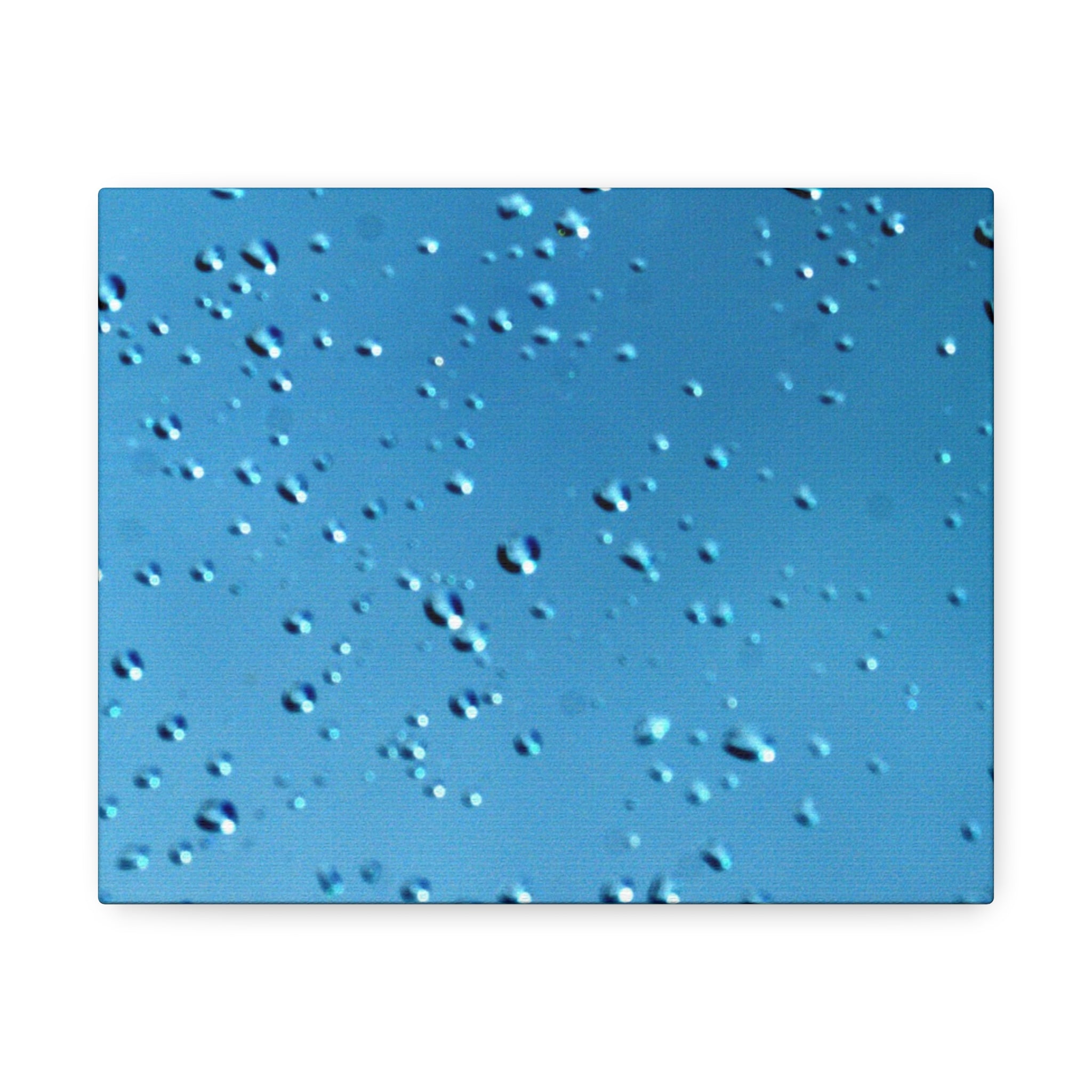 Alternate view of Blue Raindrops Stretched Canvas