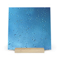 Blue Raindrops photography gallery board with oak stand