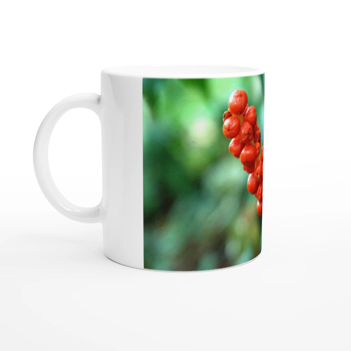 Red Berries close-up nature photography mug — Nature Noticed product mockup