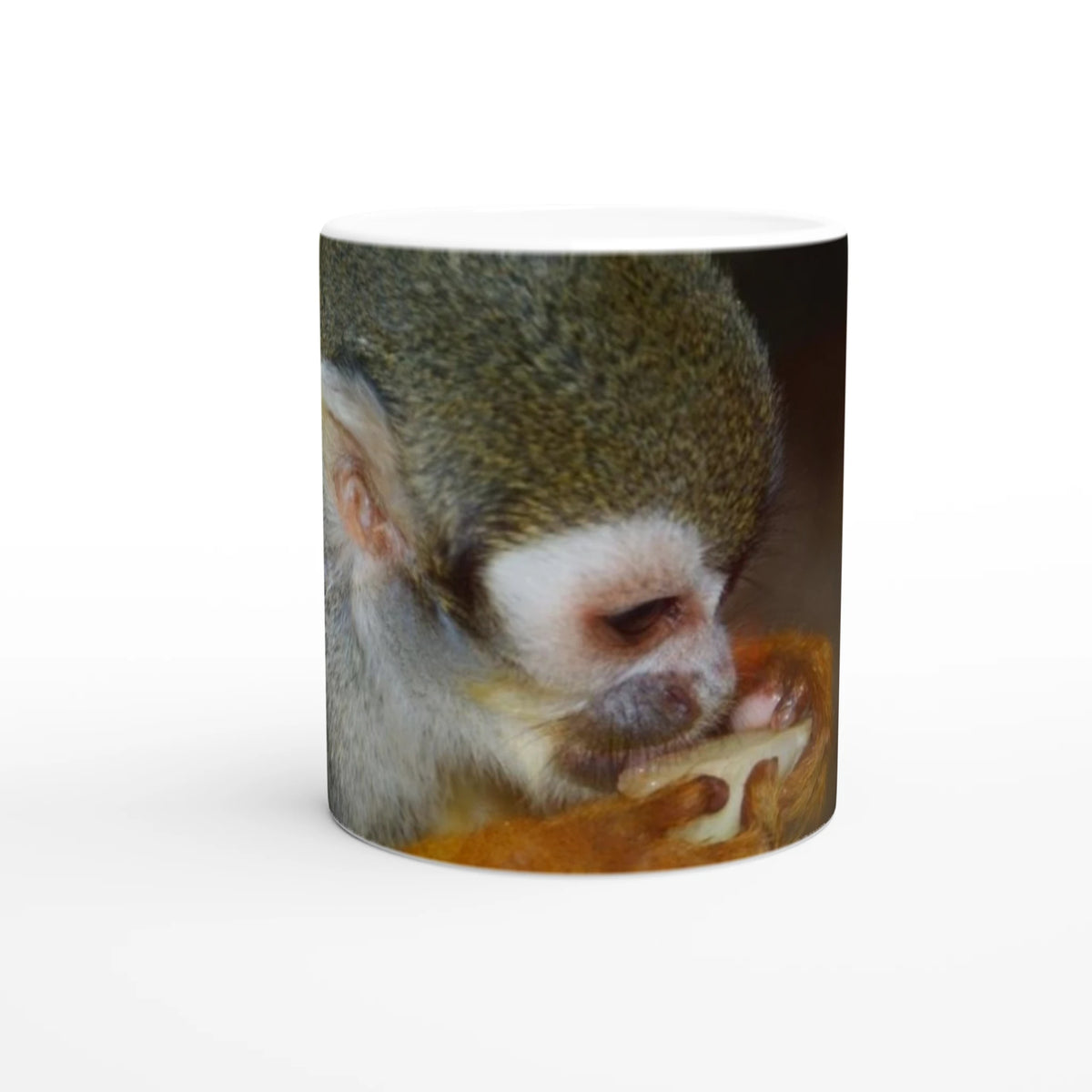 Squirrel Monkey close-up wildlife photography mug — Nature Noticed product mockup