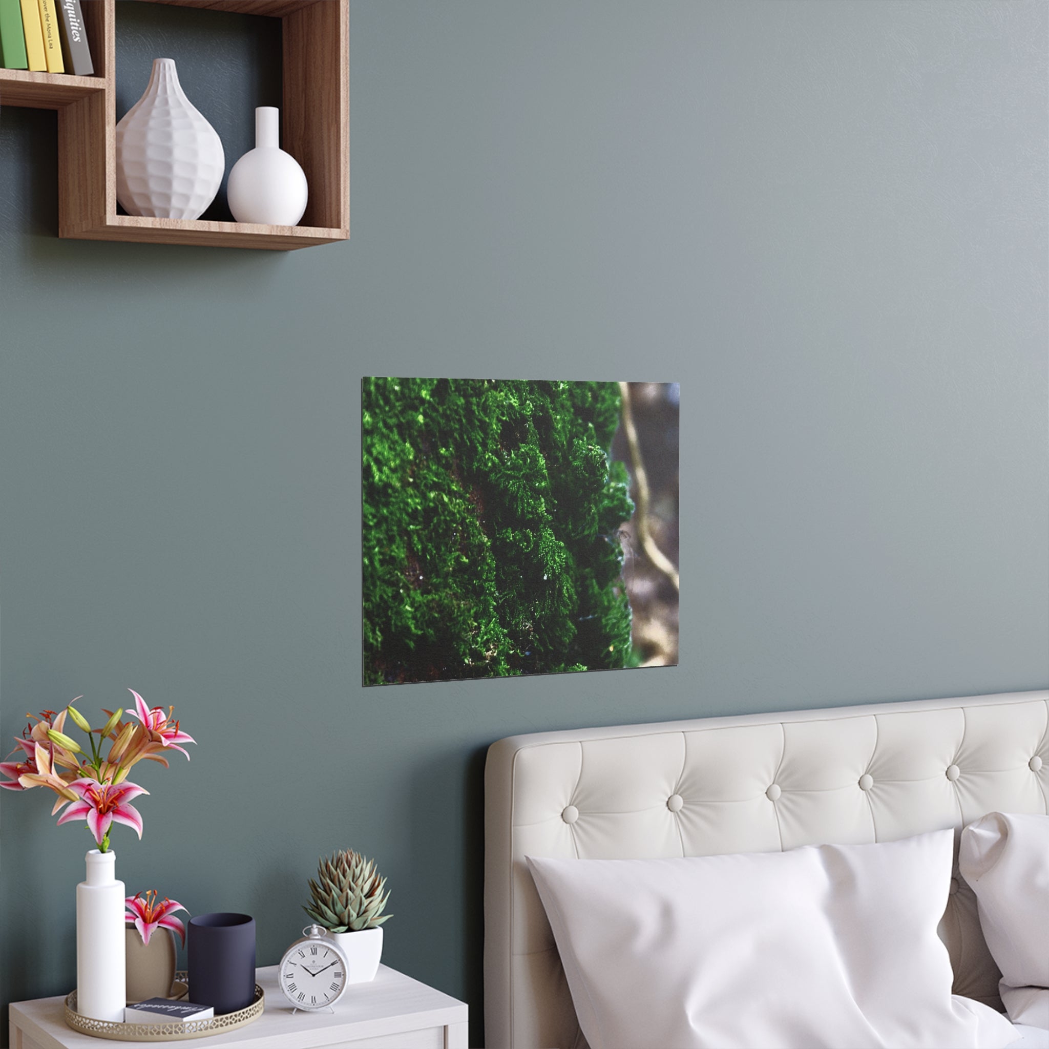 Moss close-up nature photography silk poster — Nature Noticed