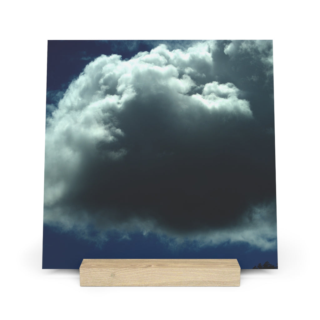 Dramatic Cloudscape gallery board with oak stand