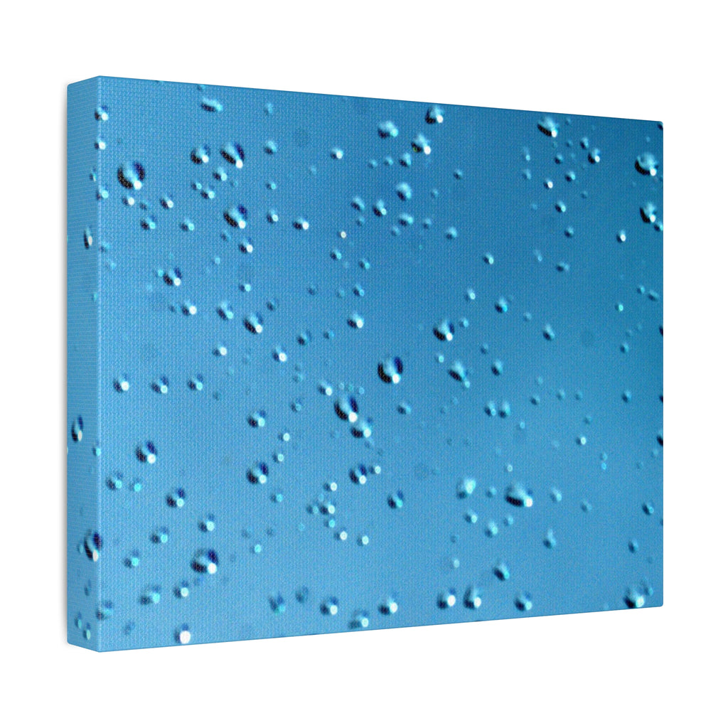 Blue Raindrops Stretched Canvas — Original Nature Photography