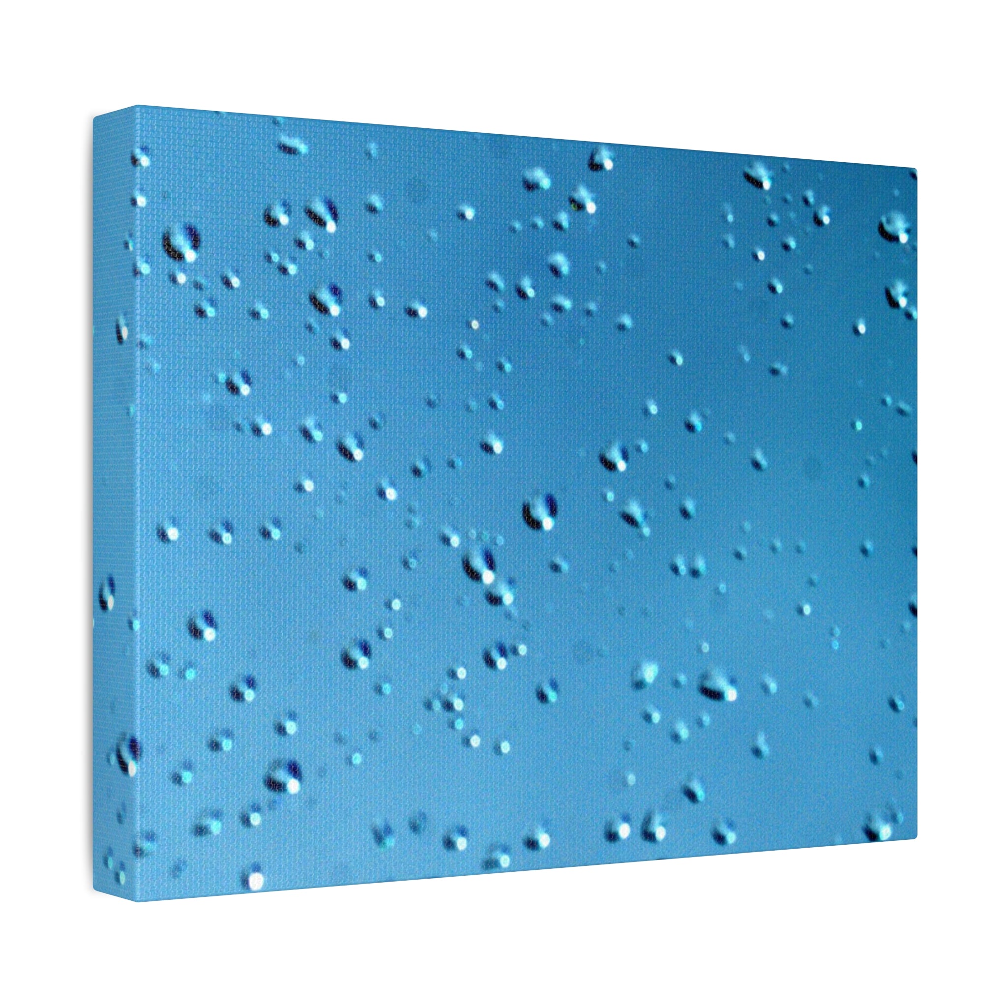 Blue Raindrops Stretched Canvas — Original Nature Photography
