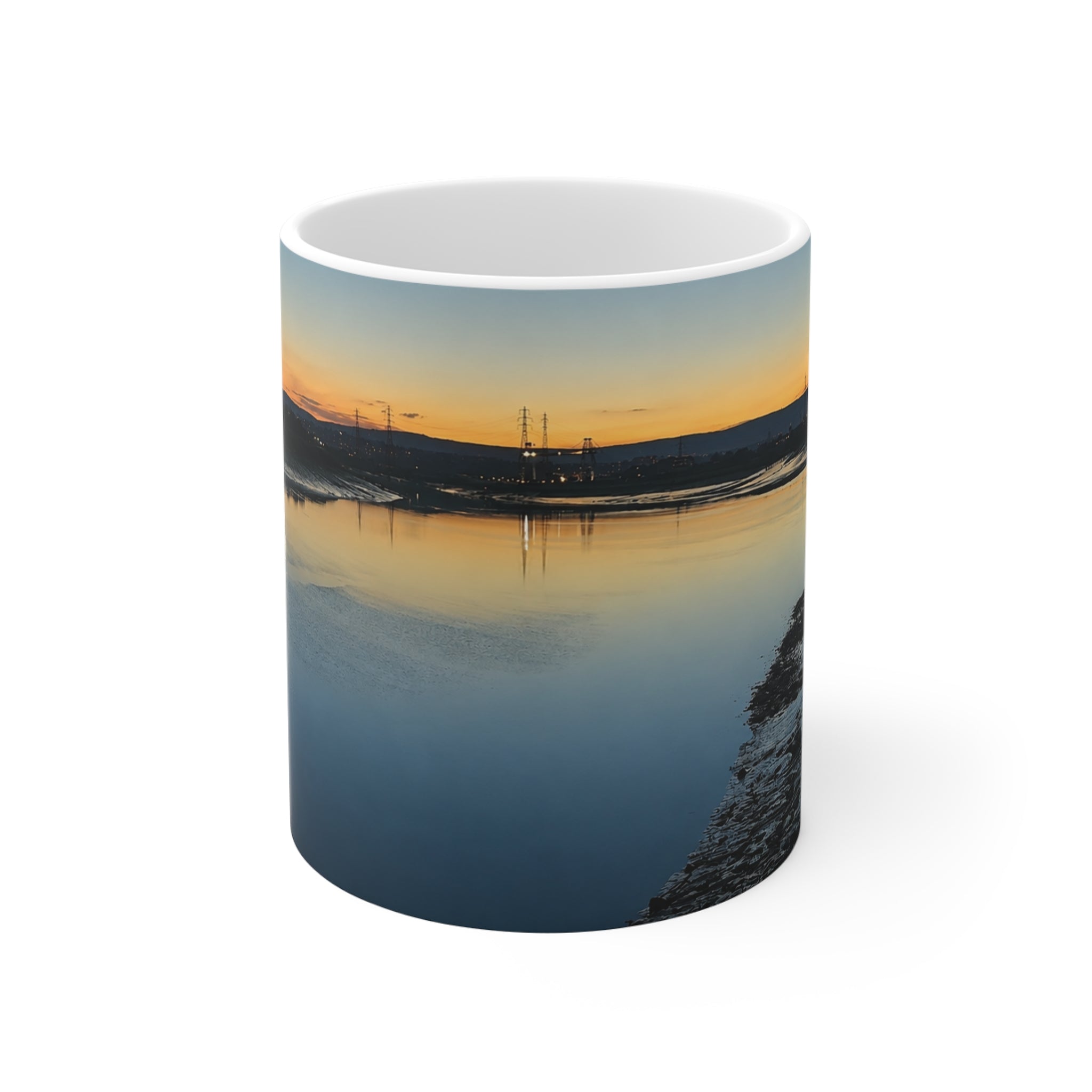 Newport Docks Sunset Reflection Nature Photography Mug — Limited Product Run of 20 — 11 oz Ceramic