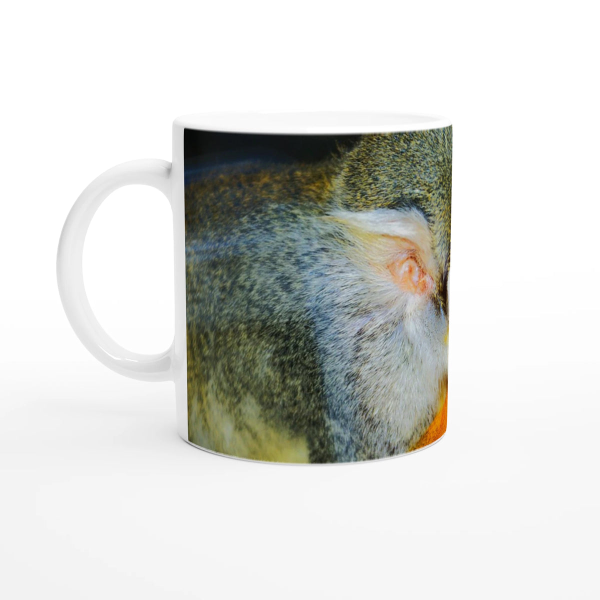 Squirrel Monkey close-up wildlife photography mug by Nature Noticed — product view